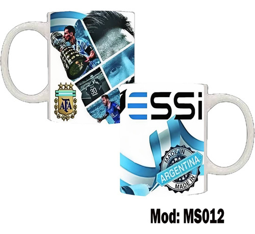 Taza Messi Argentina Cerámica Mod Ms 012 Personalizada 