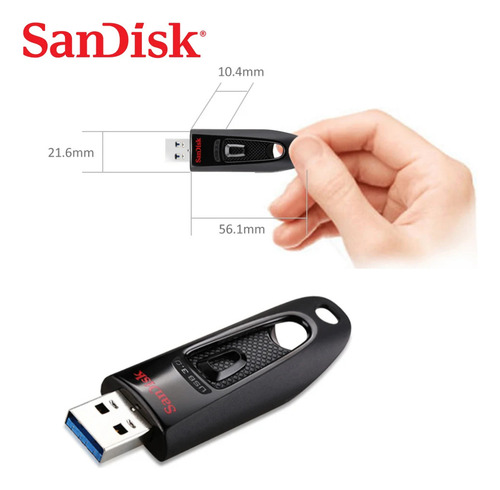 Unidade Flash Usb 3.0 Sandisk De 128 Gb De Armazenamento De