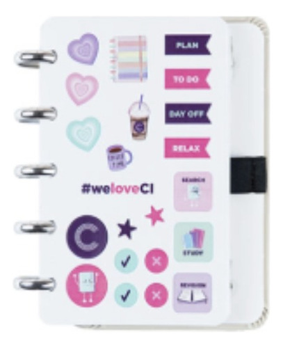 Caderno Inteligente Latte - Inteligine -mini-5 Discos-50 Fls Cor Leite