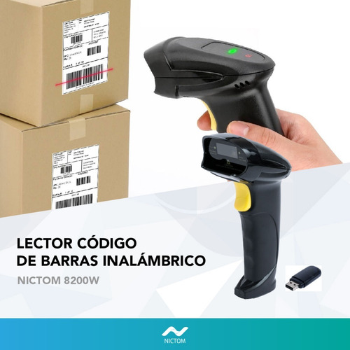 Lector Código De Barras Inalámbrico Usb Scanner Memoria Int Color Negro
