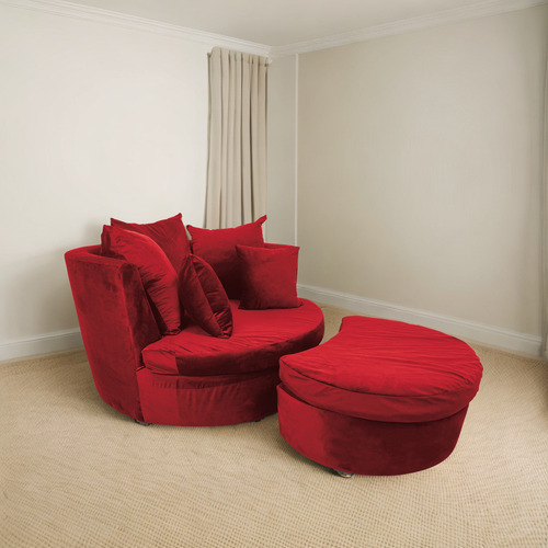 Sillón Moderno Minimalista Para Salas Recamara Hogar . Rojo Liso