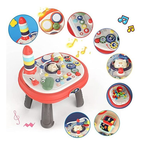 Mesa Didactica Huanger Musical Luz Almacenar 4 En 1 Full