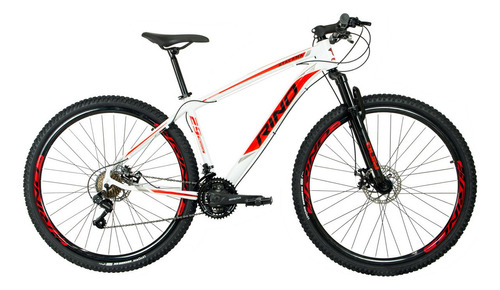 Bicicleta Aro 29 Rino - 24 Velocidades - Kit Shimano Cor Branco Tamanho Do Quadro 17
