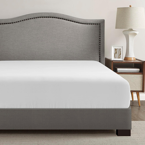 Sábana Bajera Coolmax Blanca Para Colchón Queen 40 Cm