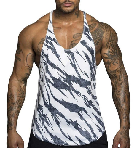 Camiseta Fitness De Hombre Con Estampado De Cebra