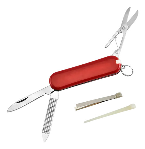 Mini Canivete Chaveiro 6cm 5 Funções Faca Tesoura Pinça Lima