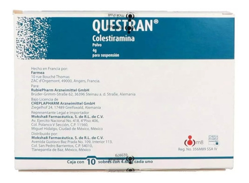 Questran Resina De Colestiramina 4g Polvo 10 Sobres Caja
