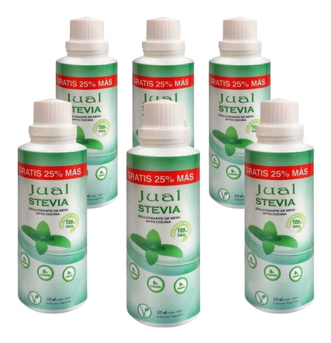 Stevia Liquida Edulcorante Jual 125cc Vegano Sin Tacc X6