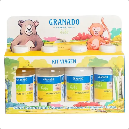 Kit Viagem Miniaturas Granado Bebê Tradicional 4 x 60ml