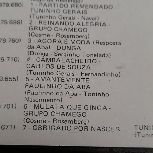 Imagem 7 de 8 de Fita Cassete K7 Na Aba Do Pagode Original Ótimo Estado