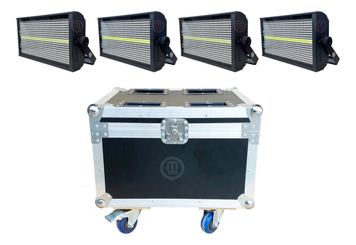 Estrobo Rgb 1000w - Leds Blancos - Dmx / 4pzs Con Case