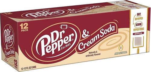 Refrigerante Dr Pepper Cream Soda Caixa 12 Latas 355ml