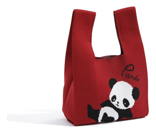 Bolso De Mano De Punto Panda Knot, Bolso De Pulsera De Alta