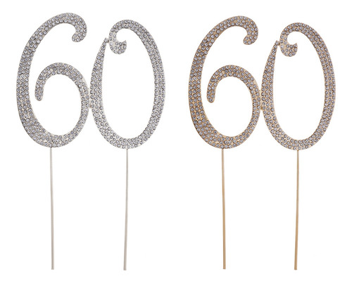 Topo De Bolo Com Strass Número 60
