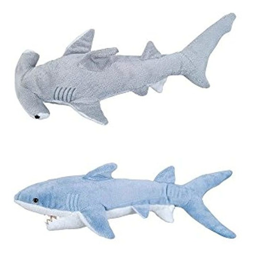 Peluche De Tiburones De 14 Pulgadas Y 13 Pulgadas