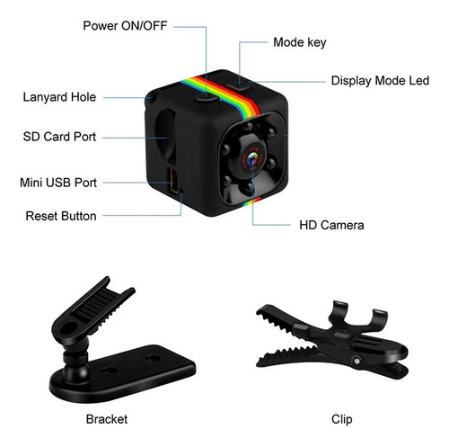 Mini Câmera Sq11 Full Hd 1080 Monitoramento Noturno E Diurno