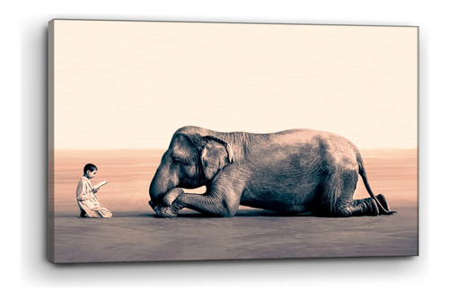 Cuadro Moderno Canvas Elefante Hindu 90x140cm