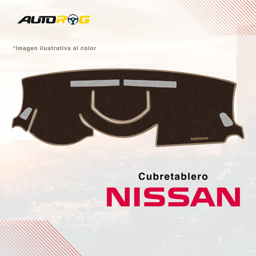 Cubretablero Para Nissan Pick-up Sin Usb Mod 2023 Bordado Café-beige N37-g/xns37b
