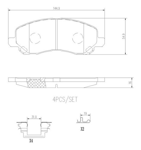 Set-4 Balatas Ceramica Delanteras Dodge Stratus 3.0l V6 2001