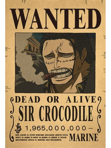 Wanted Cuadro 29x19 Mdf One Piece Crocodile 1.965.000.000