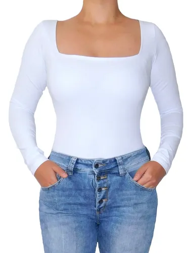 Blusa Body Cuello Alto Tortuga Mujer Manga Larga piel de durazno