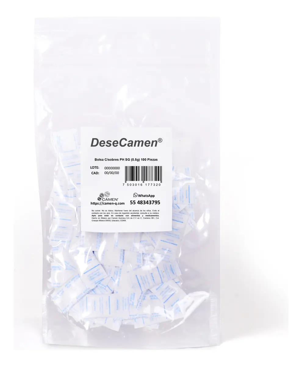 Silica Gel 100pz - 0.5g Absorbe Humedad Gel De Sílice Desecante Grado Alimenticio y Farmacéutico - Desecamen PAK