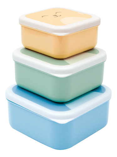 Kit Com 3 Potinhos Plásticos Sortirdos Gumy Azul - Buba