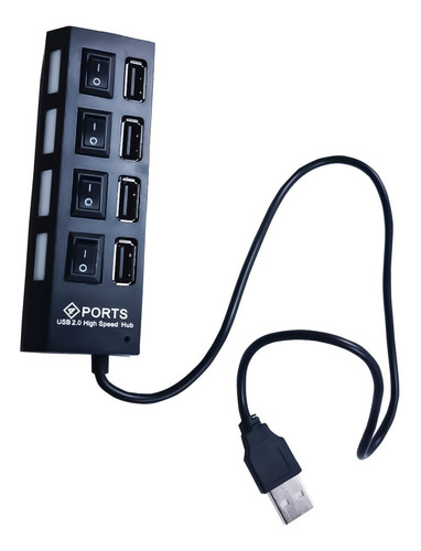 Imagem 1 de 3 de Porta Usb Hub 4 Portas Extensão Mouse Teclado Pc Notebook