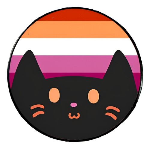 Pin Broche Metalico Gato Kawaii Orgullo Lesbiana Lgbt+
