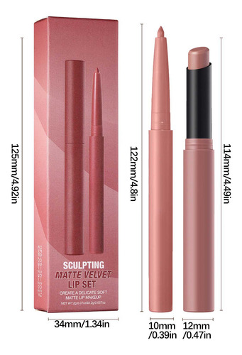 El Juego De Colores De Brillo Labial 2 En 1 Es Un Lápiz De B