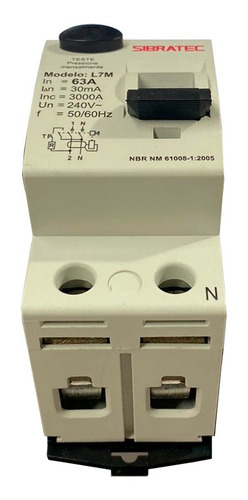 Interruptor Diferencial Dr Bipolar De 63a Com 30ma