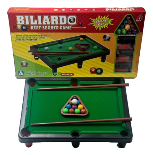 Mini Mesa De Bilhar Portátil Brinquedo Diversão Garantida Tecido Verde