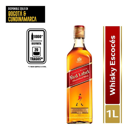 Whisky Johnnie Walker Red Label 1000 - mL a $88