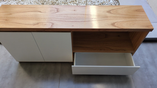 Rack Tv De Madera Alto Mueble - Estilo Y Funcionalidad Blanco