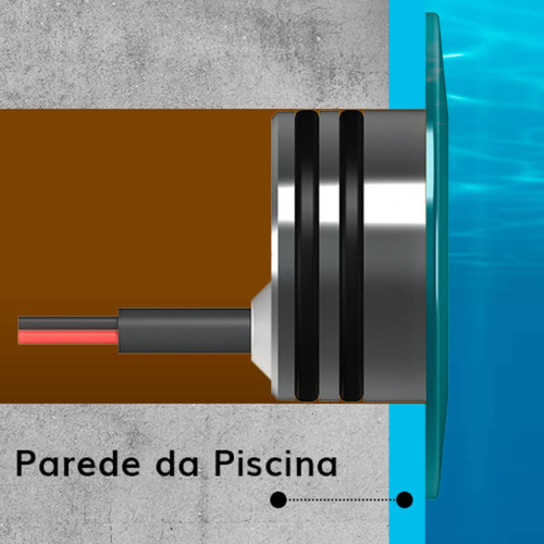 Refletor Led Para Piscina Rgb Slim 20w Cabo 2m - Tholz