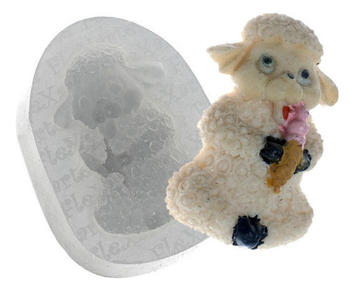 Molde De Silicone 492 - Ovelhinha C Sorvete - Animais Ovelha
