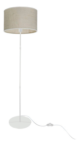 Lampara De Pie 1 Luz Living Minimalista Dormitorio Led E27 Estructura Blanca Pantalla Clara