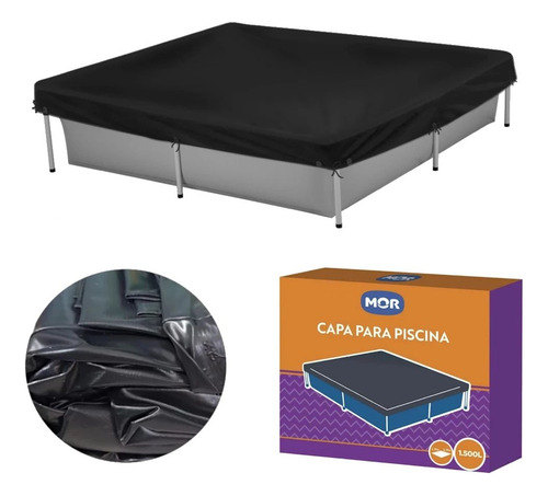 Piscina Infantil Mor Quadrada Ferro 1500l Com Capa E Forro