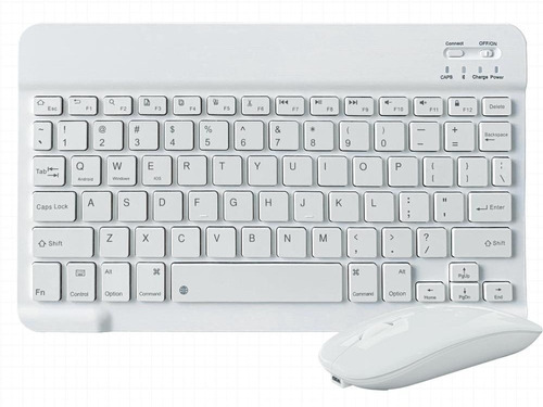 Teclado Y Mouse Inalámbrico - Blanco Y Amarillo 