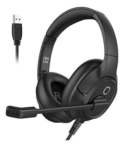 Auriculares Pc Con Micrófono, Cancelación Ruido, Usb, Luz