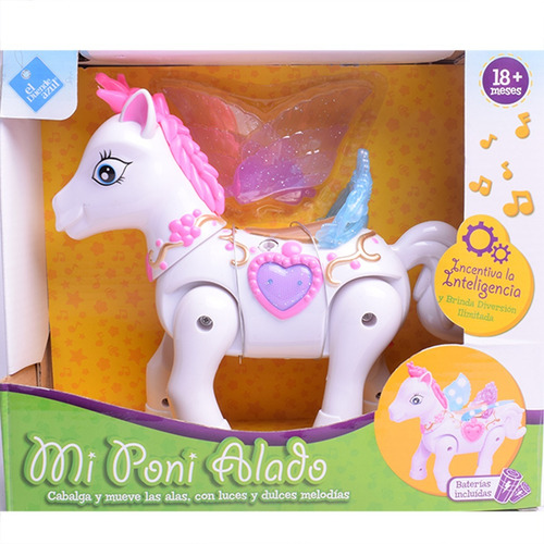 Imagen 2 de 10 de Mi Poni Alado Unicornio Con Movimiento Y Luz El Duende Azul