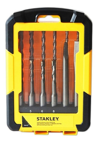 Set Juego Mecha 12 Piezas Stanley Sds Plus + Estuche Sta4279