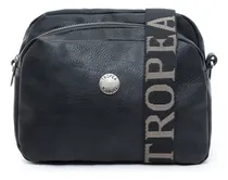 Comprar Cartera Bandolera Mujer Tropea Beverly Acabado de los herrajes Plata Color Negro Correa de hombro Negro Diseño de la tela Liso