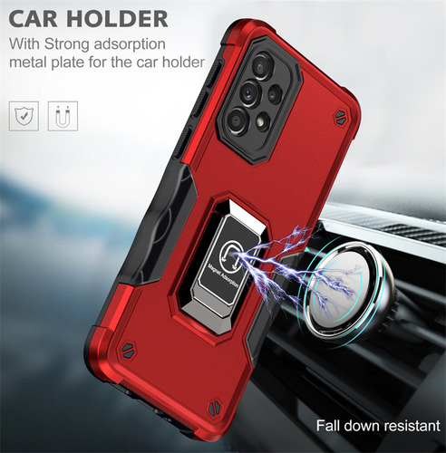 Funda Armor Para Samsung Galaxy A73 A53 A33 A23 A13 A04s 4g 5g Coque Ring Stand, A Prueba De Golpes, Soporte Magnético, Protección Trasera