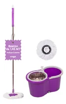 Comprar Balde Mopa Centrifugo Lampazo Escurridor Trapeador Repuestos Color Violeta Con Blanco