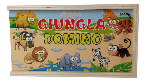 Domino Madera Didáctico Animales Safari Selva Juego Infantil