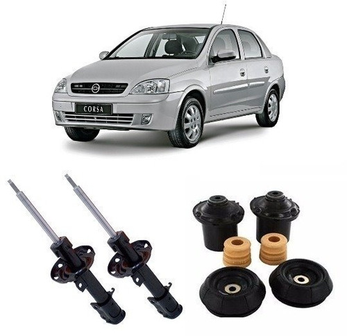 Par Amortecedor + Kit Dianteiro Corsa Sedan Max Joy Premium (Recondicionado)