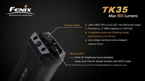 Fenix Tk35 Xm-l2 U2 Linterna Led Táctica De 900 Lúmenes Co