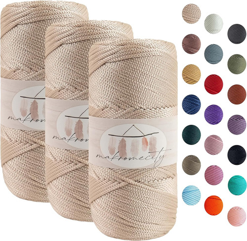 Cordón De Macramé De Poliéster, 2 Mm X 125 Yardas (3...