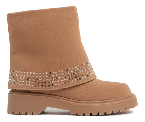 Botas Mujer Gamuza Tachas Urbanas Caña Doblada Moda Lilo